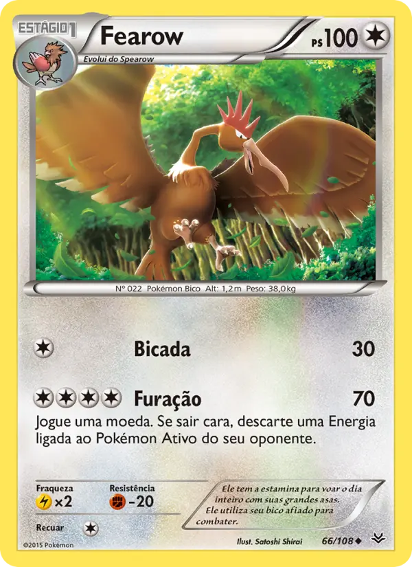 Carta Fearow, número 66/108 da coleção Céus Estrondosos