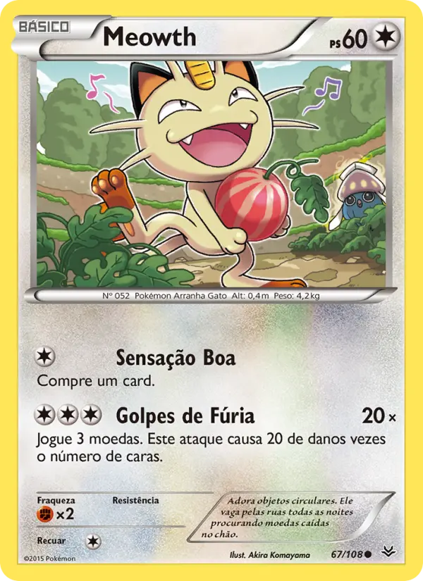 Carta Meowth, número 67/108 da coleção Céus Estrondosos