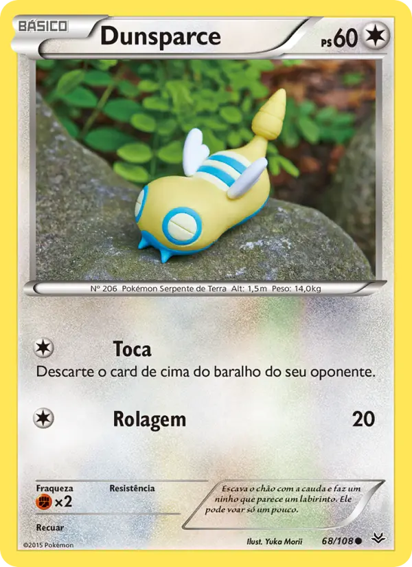 Carta Dunsparce, número 68/108 da coleção Céus Estrondosos