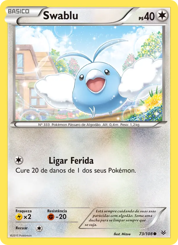 Carta Swablu, número 73/108 da coleção Céus Estrondosos