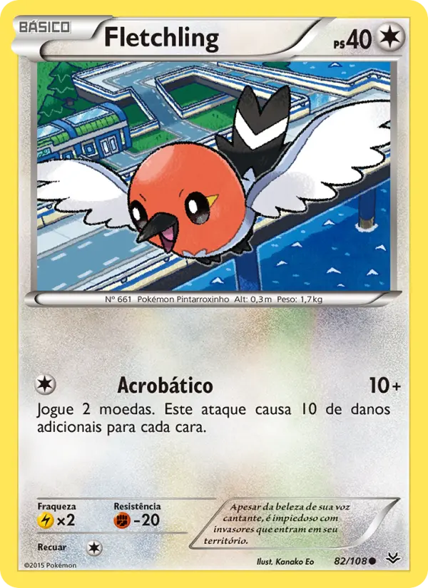 Carta Fletchling, número 82/108 da coleção Céus Estrondosos