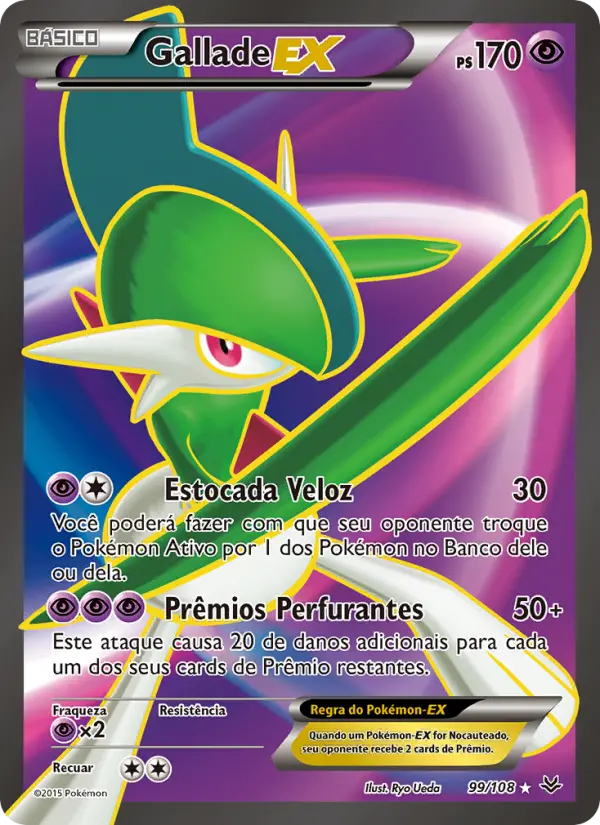 Carta Gallade EX, número 99/108 da coleção Céus Estrondosos