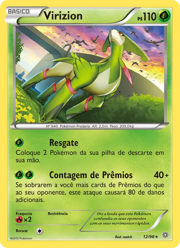 Carta Virizion, número 12/98 da coleção Origens Ancestrais