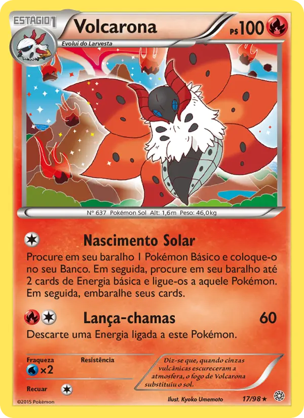Carta Volcarona, número 17/98 da coleção Origens Ancestrais