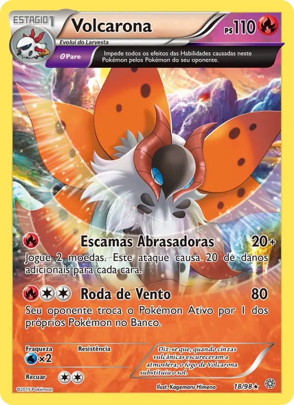 Carta Volcarona, número 18/98 da coleção Origens Ancestrais