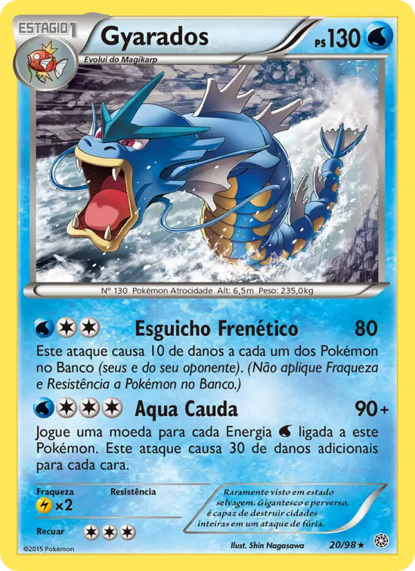 Carta Gyarados, número 20/98 da coleção Origens Ancestrais