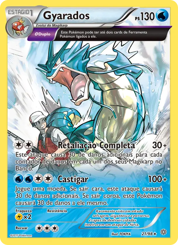 Carta Gyarados, número 21/98 da coleção Origens Ancestrais