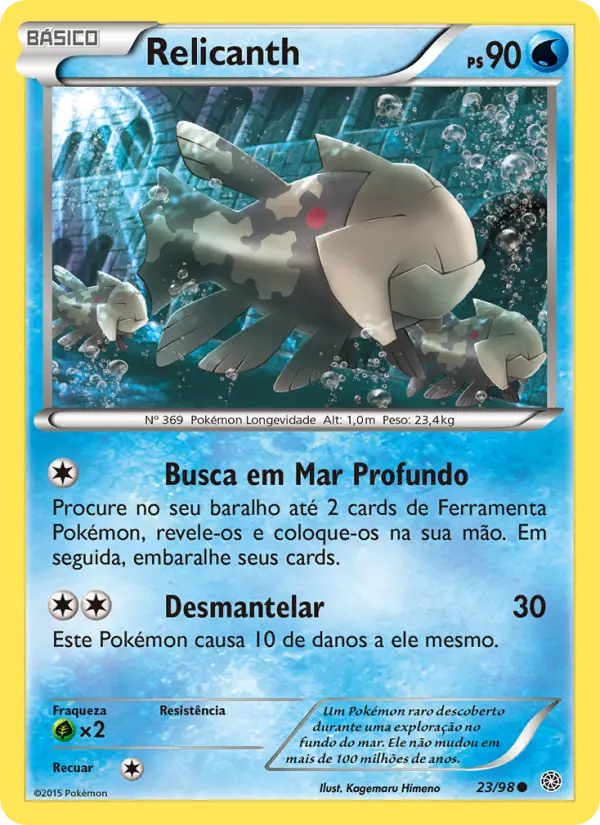 Carta Relicanth, número 23/98 da coleção Origens Ancestrais