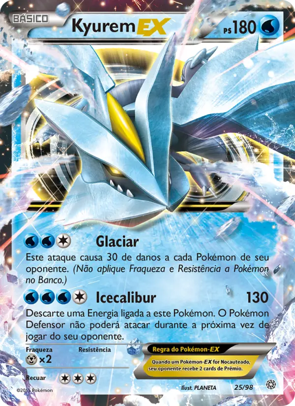 Carta Kyurem EX, número 25/98 da coleção Origens Ancestrais