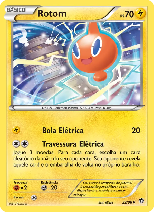 Carta Rotom, número 29/98 da coleção Origens Ancestrais