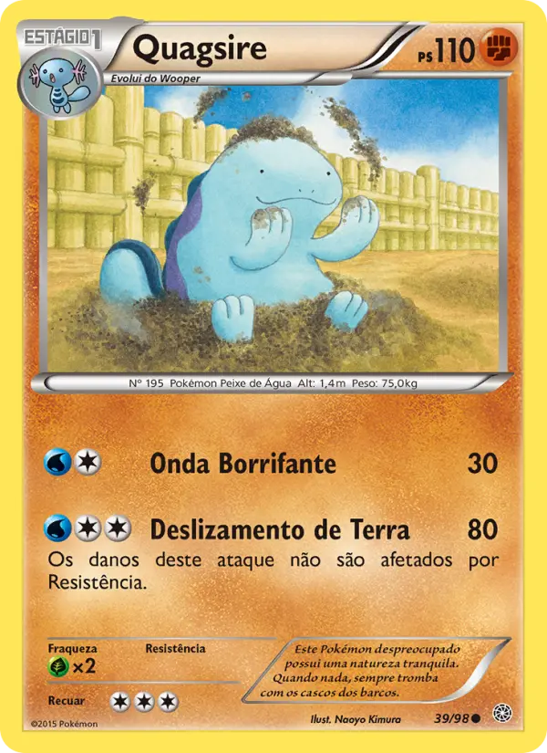 Carta Quagsire, número 39/98 da coleção Origens Ancestrais