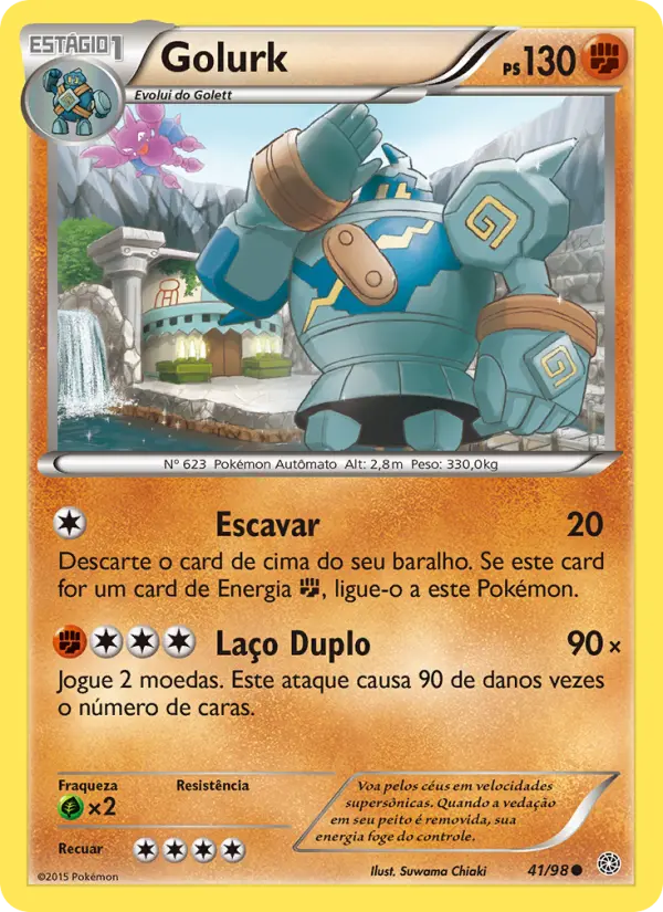 Carta Golurk, número 41/98 da coleção Origens Ancestrais