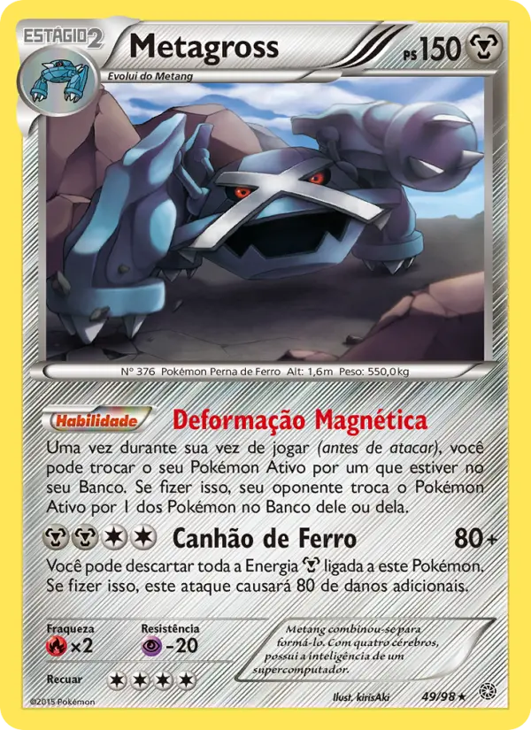 Carta Metagross, número 49/98 da coleção Origens Ancestrais
