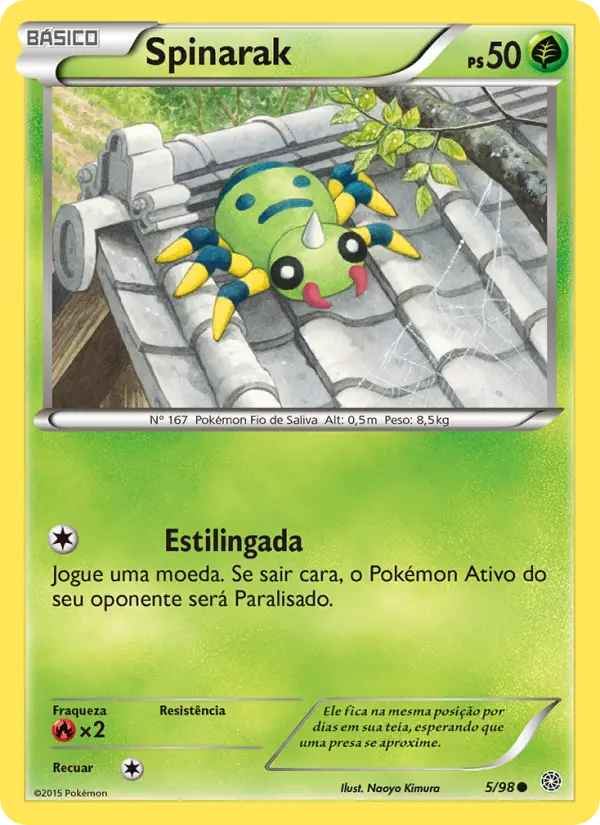 Carta Spinarak, número 5/98 da coleção Origens Ancestrais