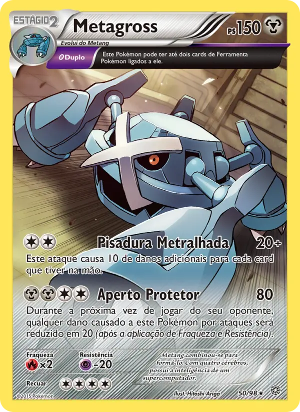 Carta Metagross, número 50/98 da coleção Origens Ancestrais
