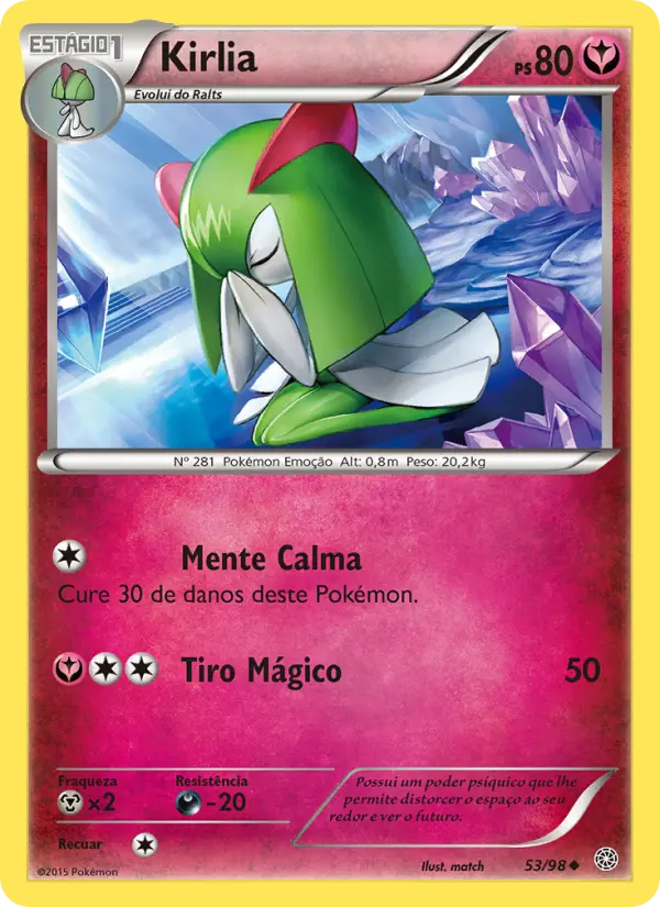 Carta Kirlia, número 53/98 da coleção Origens Ancestrais