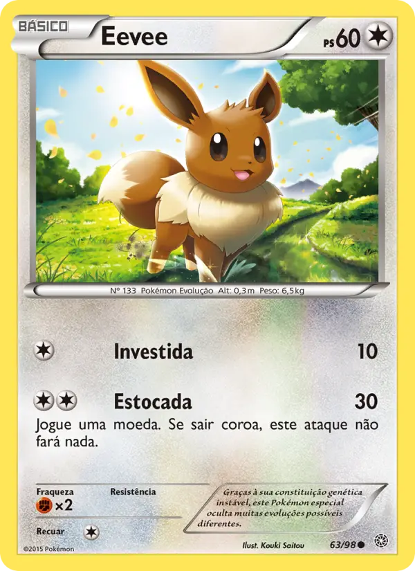 Carta Eevee, número 63/98 da coleção Origens Ancestrais