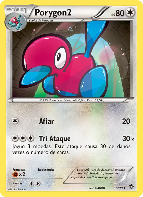 Carta Porygon2, número 65/98 da coleção Origens Ancestrais
