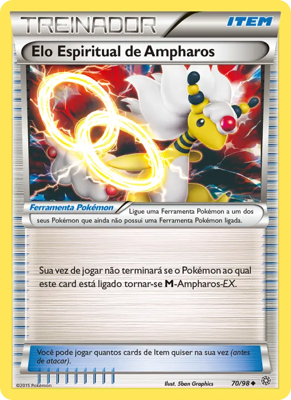 Carta Elo Espiritual de Ampharos, número 70/98 da coleção Origens Ancestrais