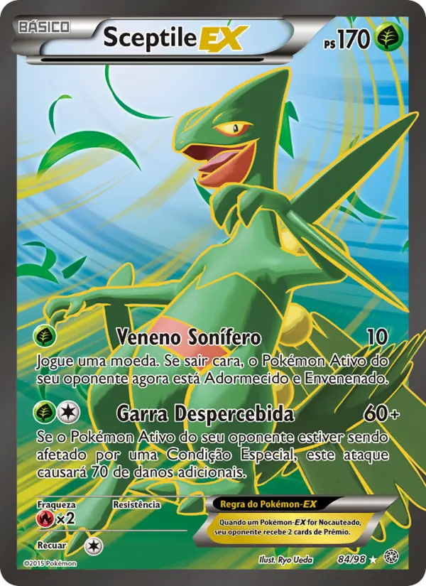 Carta Sceptile EX, número 84/98 da coleção Origens Ancestrais