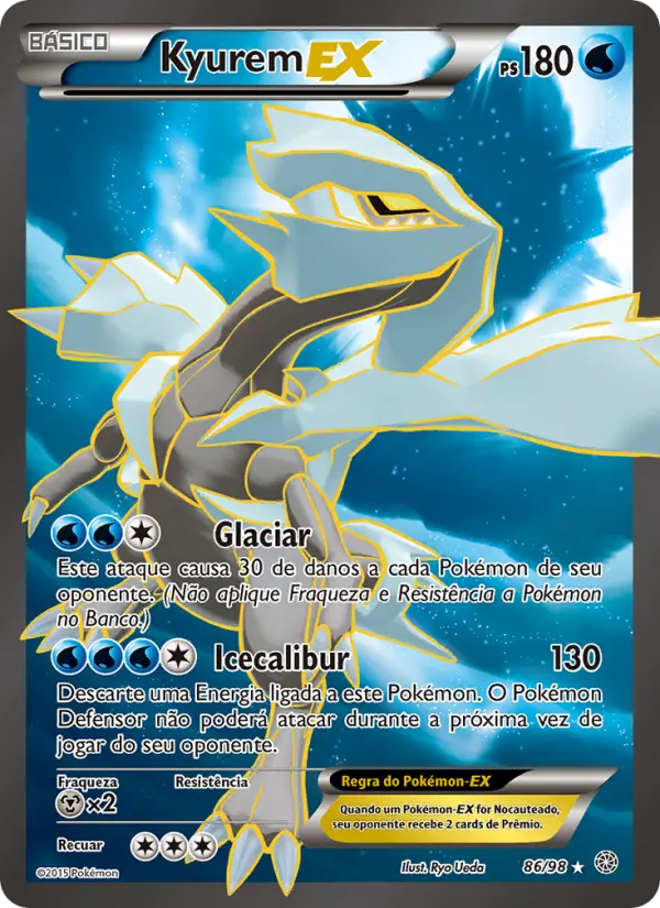 Carta Kyurem EX, número 86/98 da coleção Origens Ancestrais