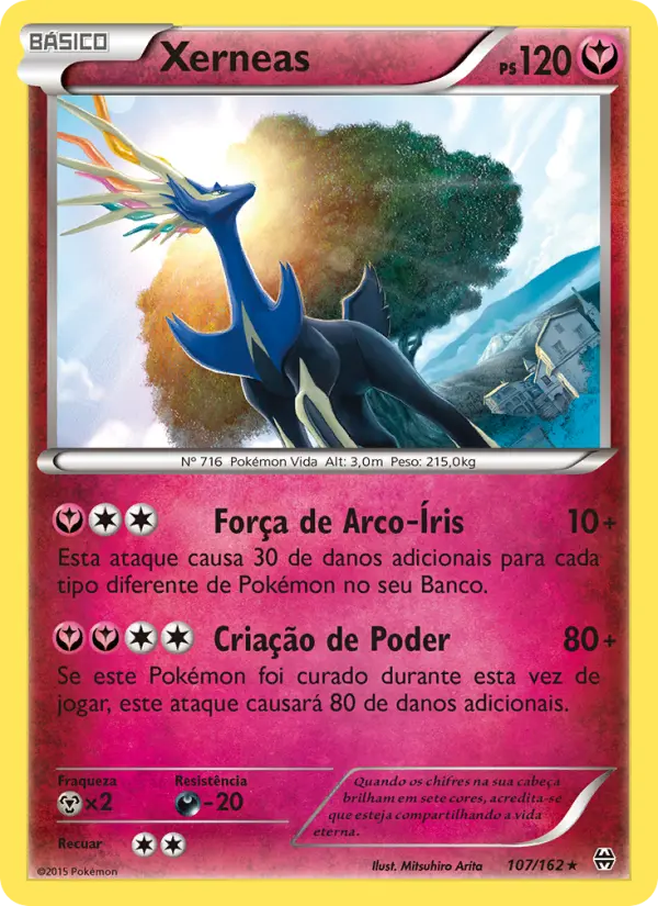 Carta Xerneas, número 107/162 da coleção Turbo Revolução
