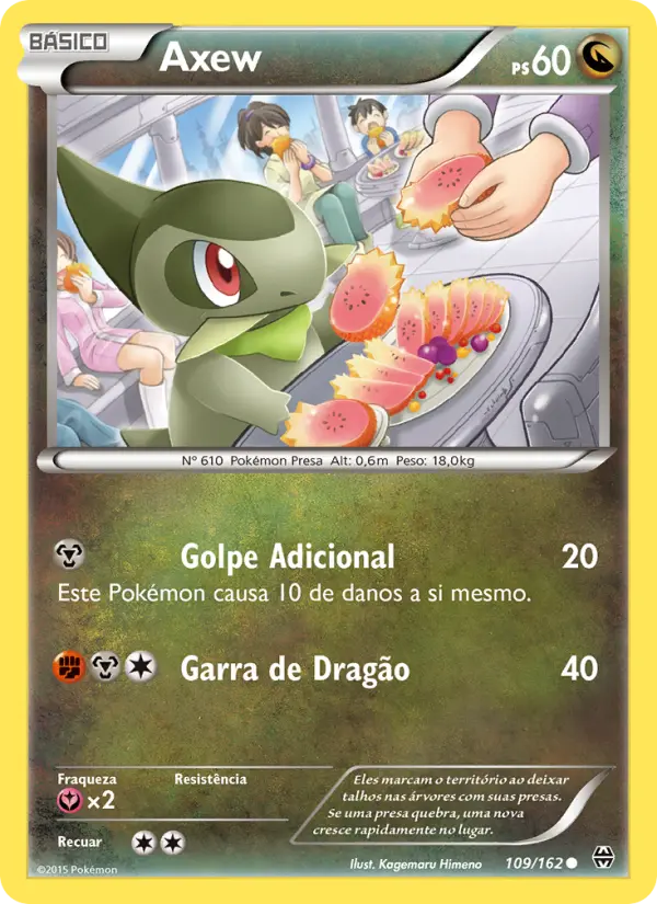 Carta Axew, número 109/162 da coleção Turbo Revolução
