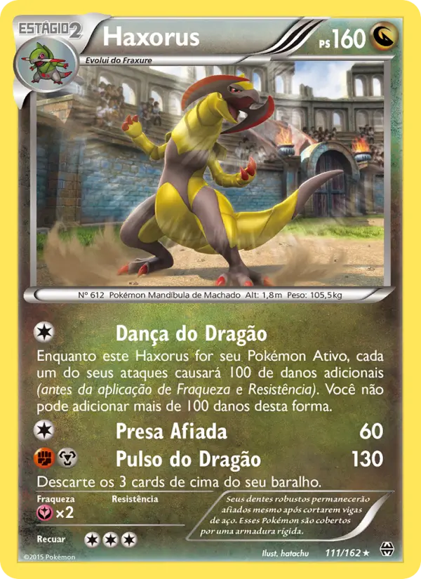 Carta Haxorus, número 111/162 da coleção Turbo Revolução