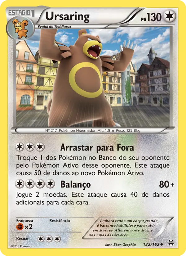 Carta Ursaring, número 122/162 da coleção Turbo Revolução