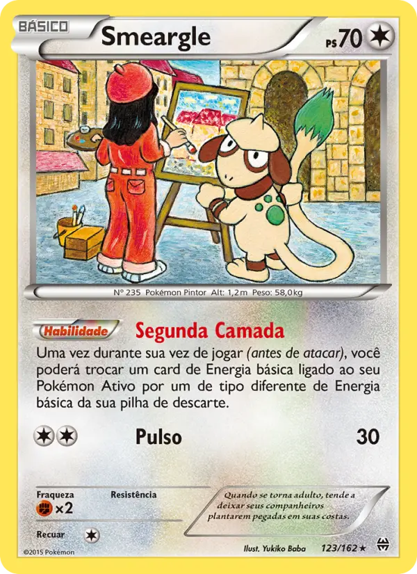 Carta Smeargle, número 123/162 da coleção Turbo Revolução