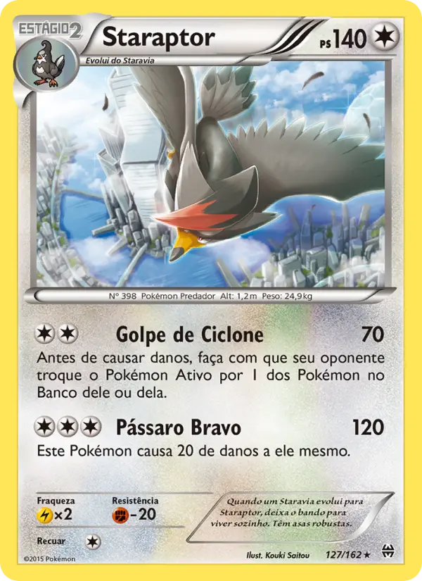Carta Staraptor, número 127/162 da coleção Turbo Revolução