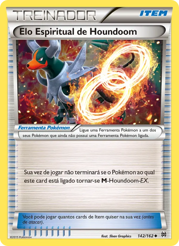 Carta Elo Espiritual de Houndoom, número 142/162 da coleção Turbo Revolução
