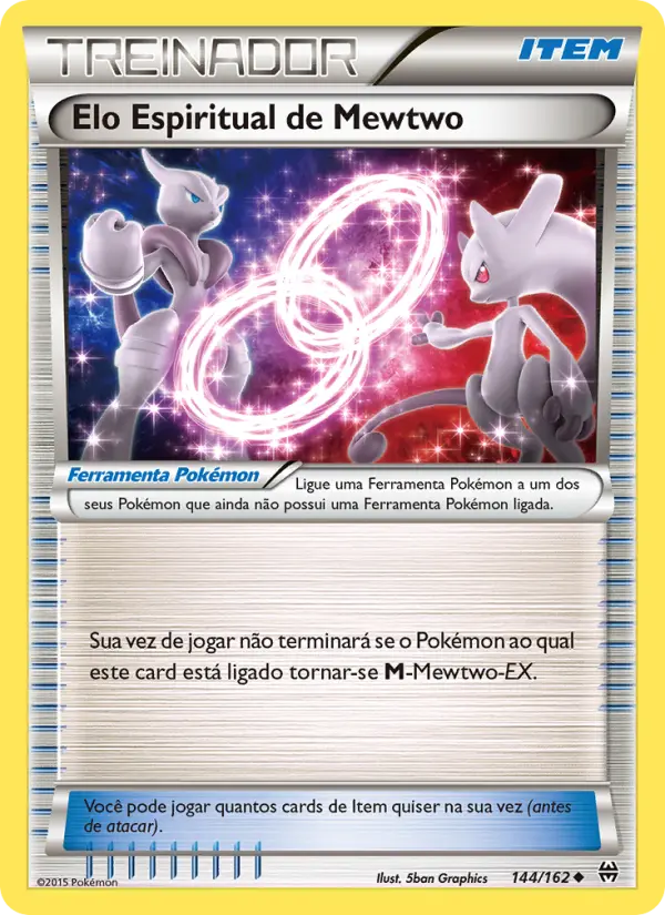 Carta Elo Espiritual de Mewtwo, número 144/162 da coleção Turbo Revolução