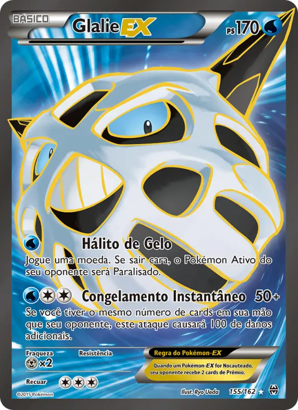 Carta Glalie EX, número 155/162 da coleção Turbo Revolução