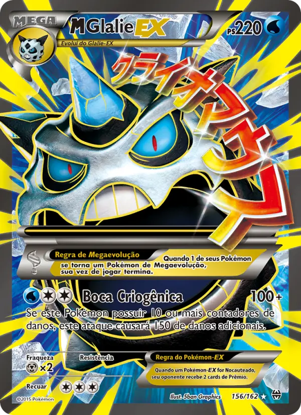 Carta M-Glalie EX, número 156/162 da coleção Turbo Revolução