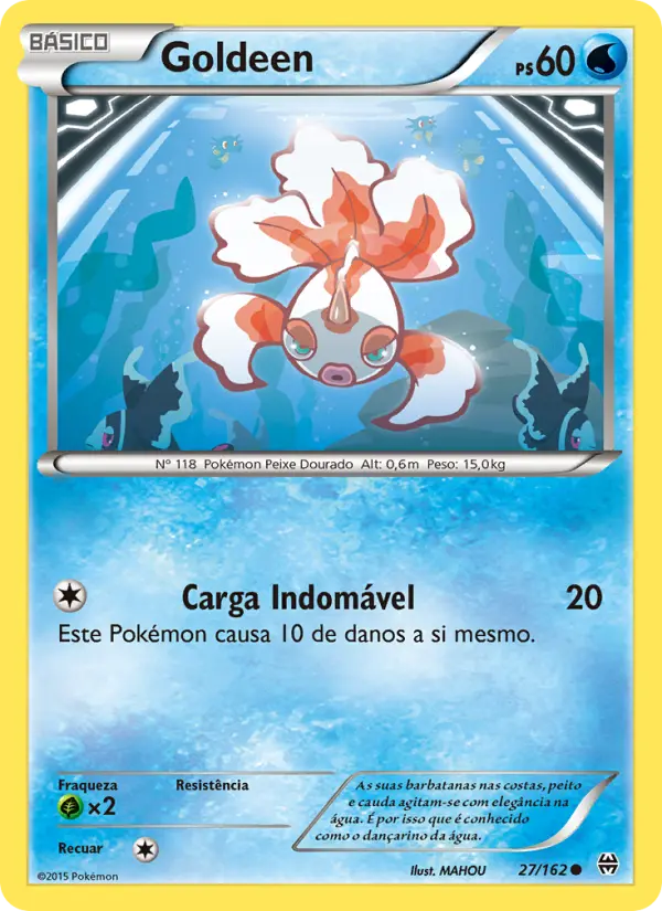 Carta Goldeen, número 27/162 da coleção Turbo Revolução