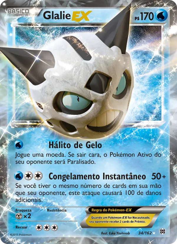 Carta Glalie EX, número 34/162 da coleção Turbo Revolução