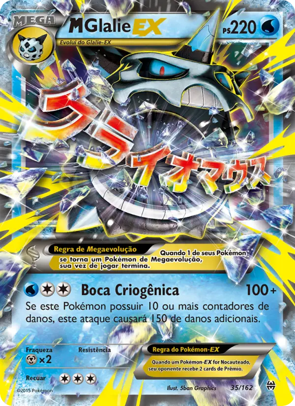 Carta M-Glalie EX, número 35/162 da coleção Turbo Revolução