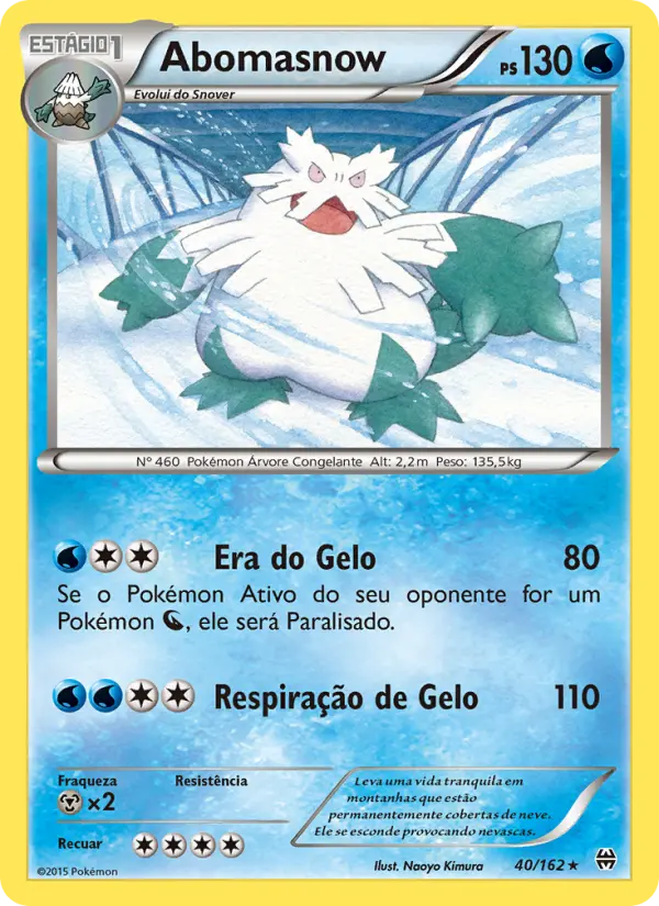 Carta Abomasnow, número 40/162 da coleção Turbo Revolução