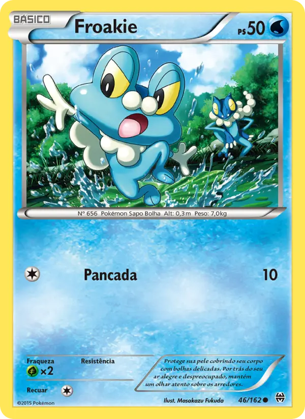 Carta Froakie, número 46/162 da coleção Turbo Revolução