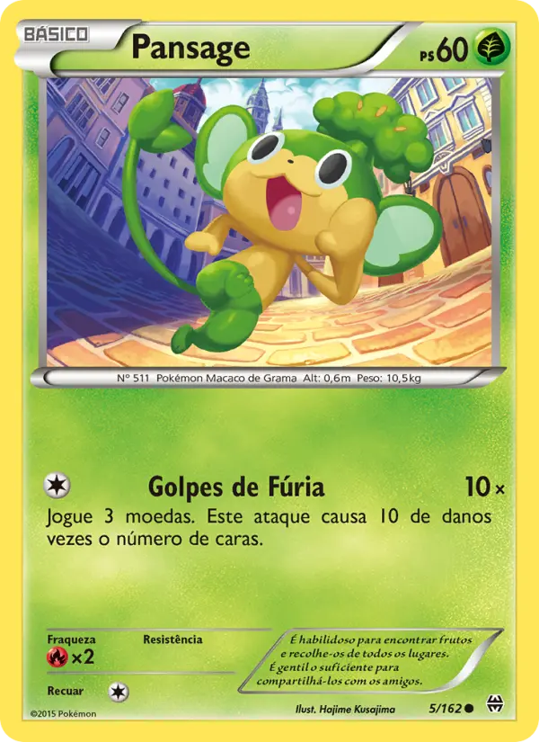 Carta Pansage, número 5/162 da coleção Turbo Revolução