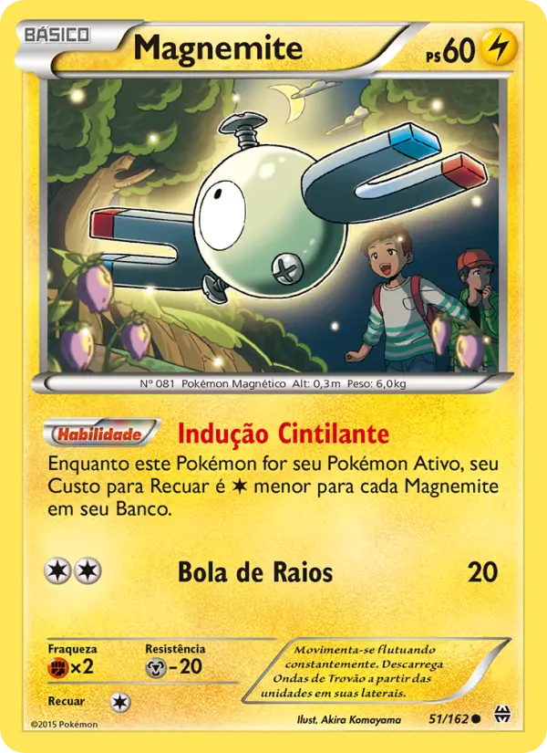 Carta Magnemite, número 51/162 da coleção Turbo Revolução