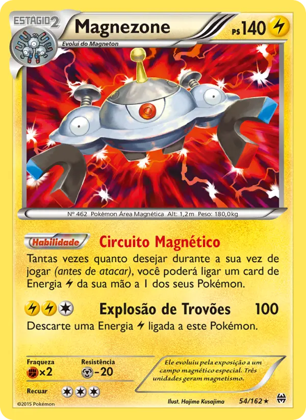 Carta Magnezone, número 54/162 da coleção Turbo Revolução
