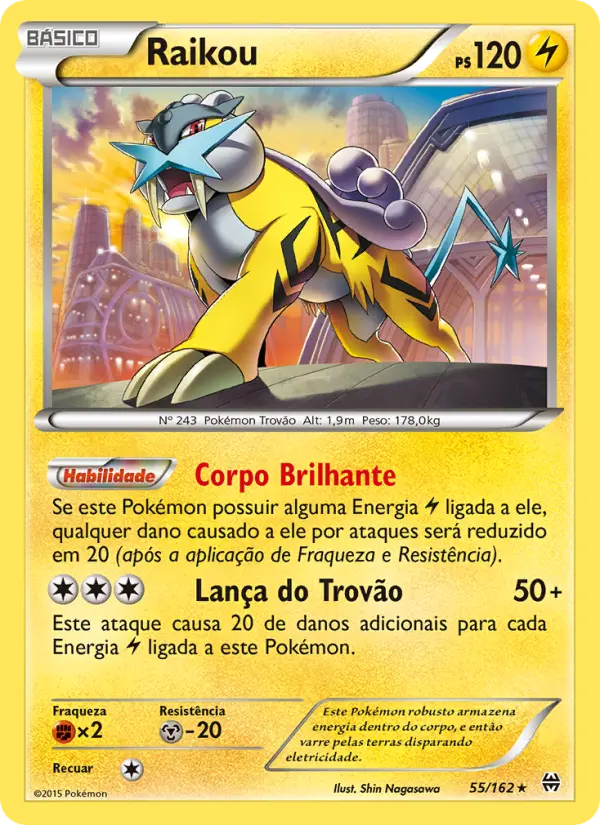 Carta Raikou, número 55/162 da coleção Turbo Revolução