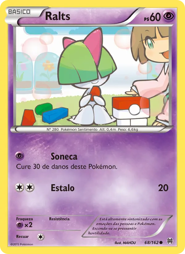 Carta Ralts, número 68/162 da coleção Turbo Revolução