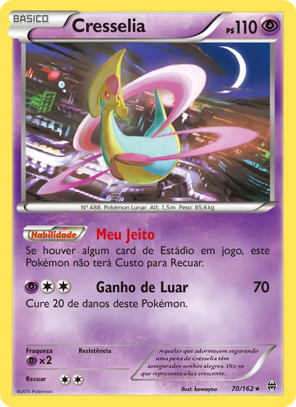 Carta Cresselia, número 70/162 da coleção Turbo Revolução