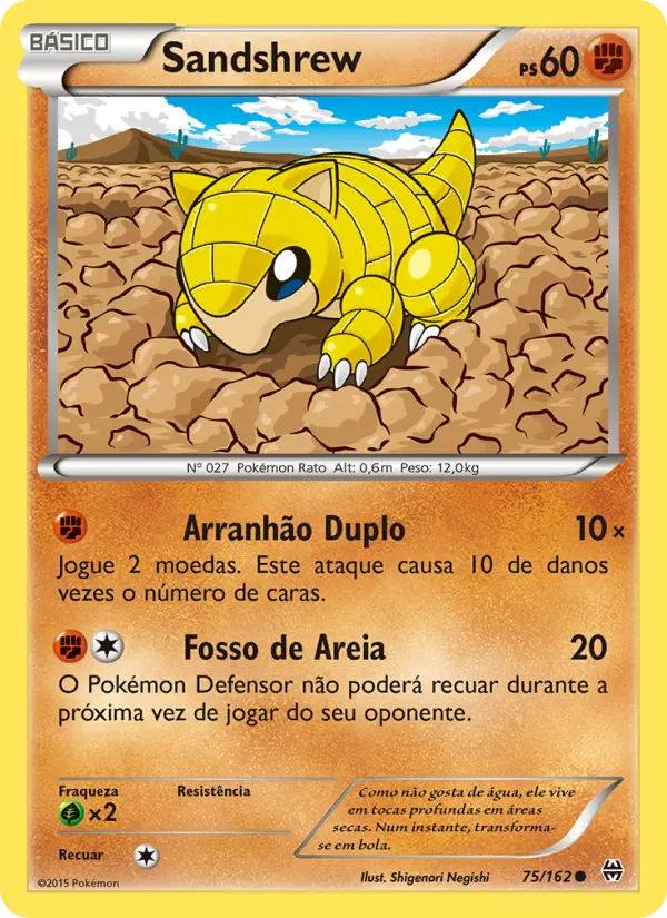 Carta Sandshrew, número 75/162 da coleção Turbo Revolução