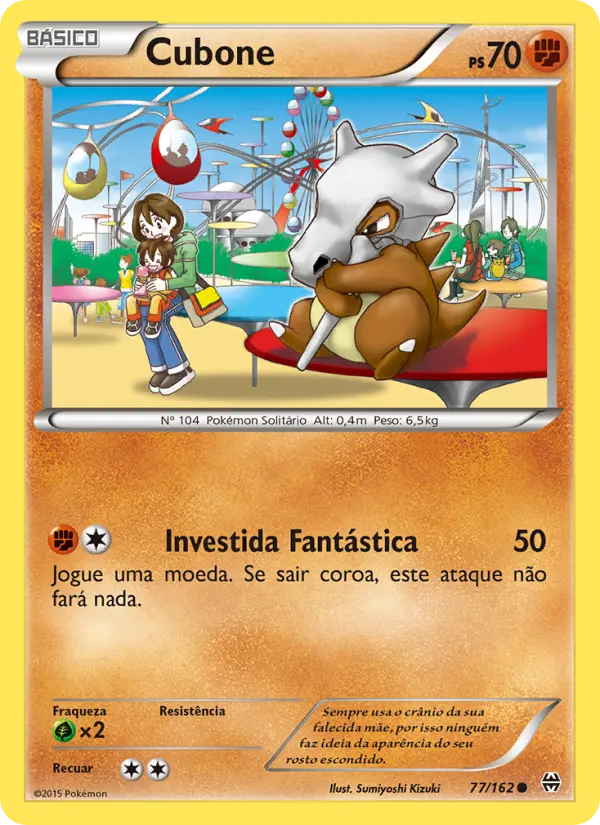 Carta Cubone, número 77/162 da coleção Turbo Revolução