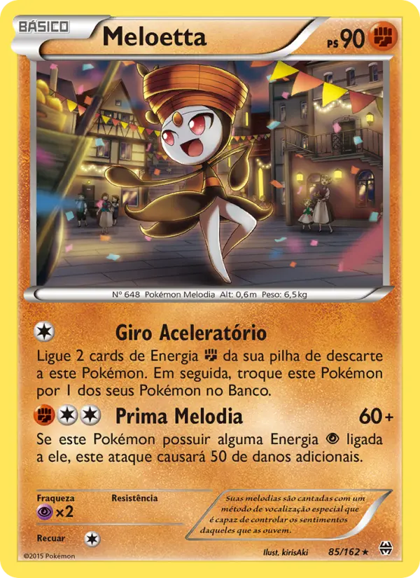 Carta Meloetta, número 85/162 da coleção Turbo Revolução