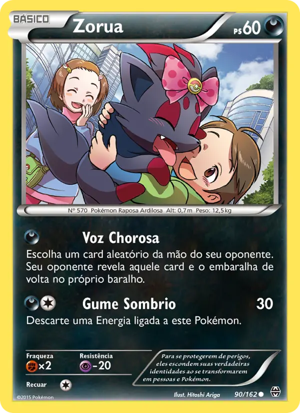 Carta Zorua, número 90/162 da coleção Turbo Revolução